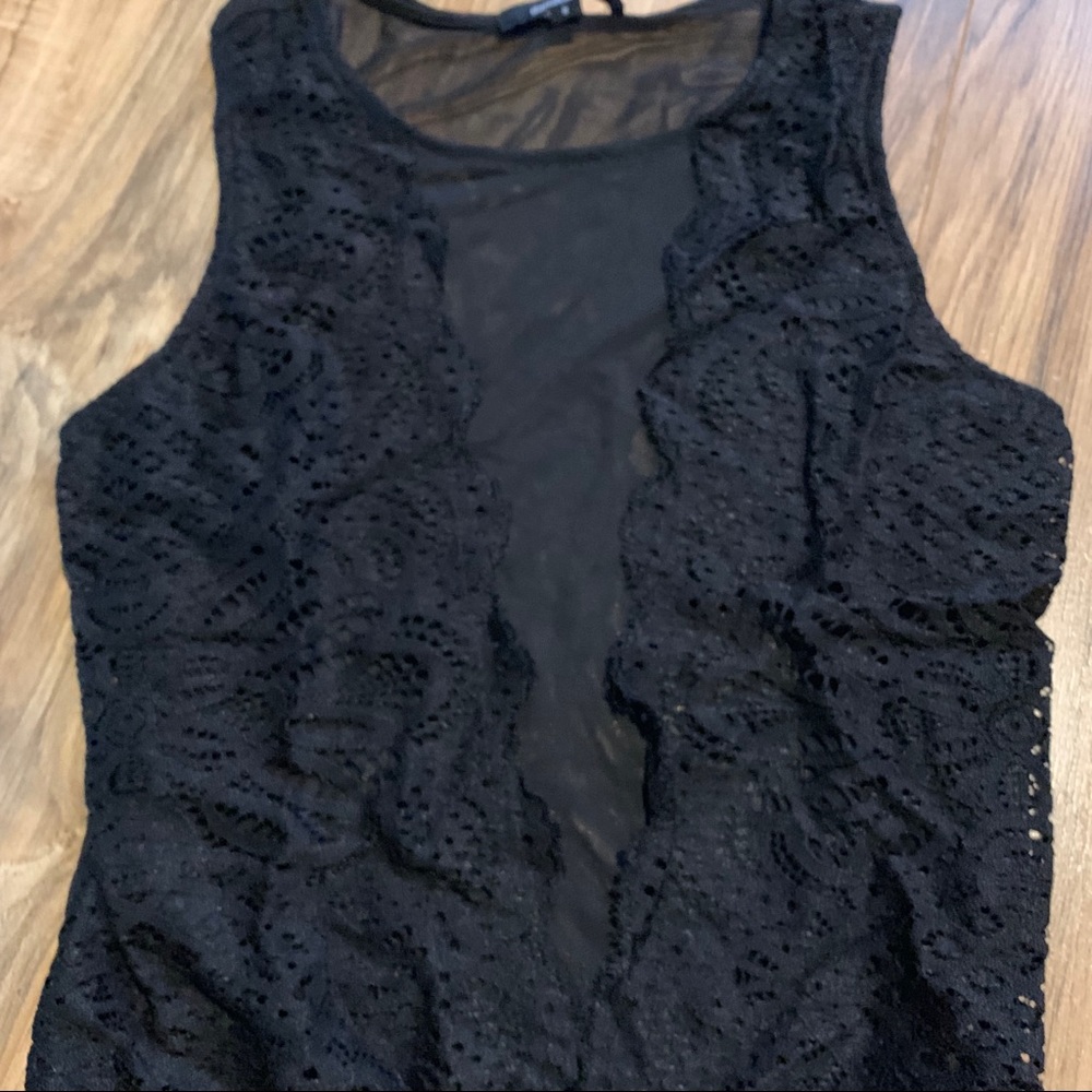Black Lace Mesh Bodysuit